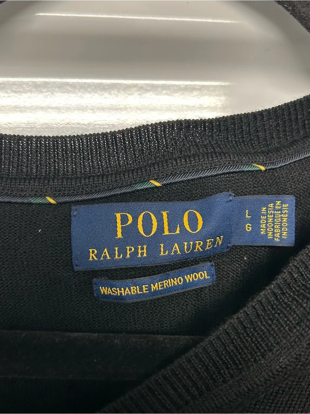 Polo by Ralph Lauren Black V-Neck Pullover Sweater